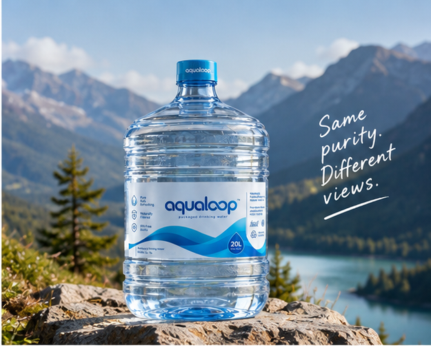 Aqualoop can outdoors on a mountain ridge